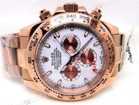 Rolex Daytona Rose Gold Watch White Face 40mm - Replica Watches On Sale